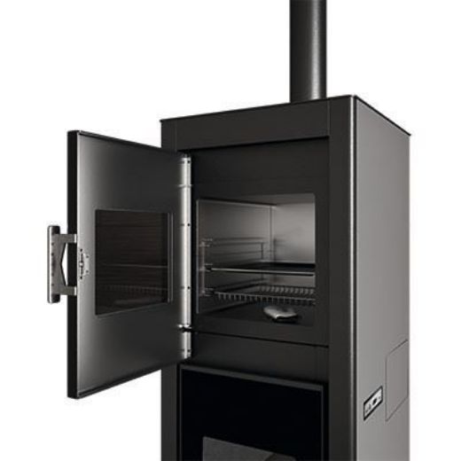 Immagine di Stufa Pellet VENTILATO  Canalizzabile Con Forno 8,5 Kw Eva Calor Biscotto CON AMMACCATURA PER TRASPORTO