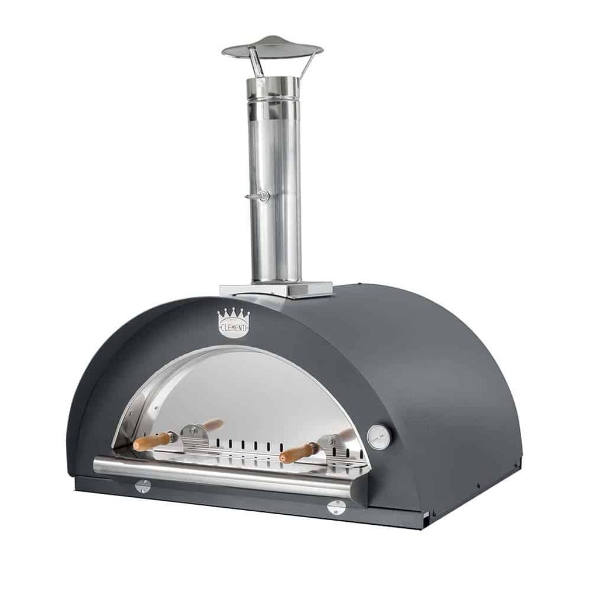 Immagine di FORNO A LEGNA CLEMENTI PULCINELLA 80X60 4 PIZZE RAMATO + SPORTELLO IN VETRO CERAMICO