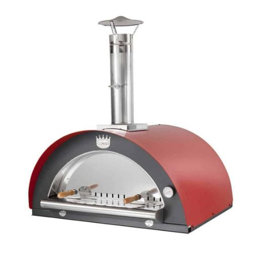 Immagine di FORNO A LEGNA CLEMENTI PULCINELLA 80X60 4 PIZZE RAMATO + SPORTELLO IN VETRO CERAMICO