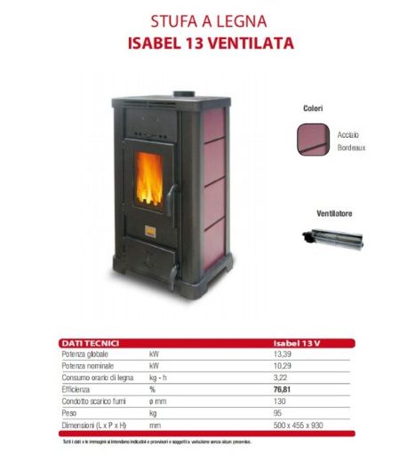 Immagine di STUFA A LEGNA VENTILATA ISABEL 13V