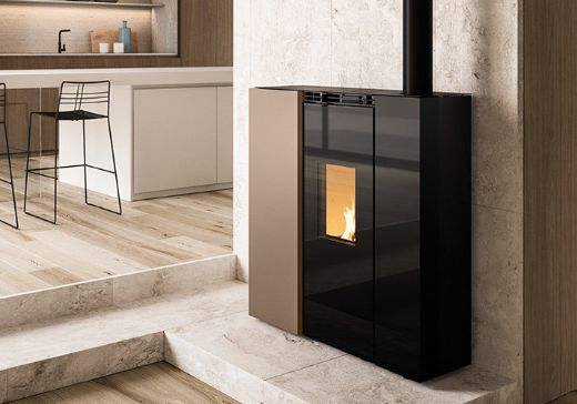 Immagine di STUFA A PELLET IDRO VENTILATA PALAZZETTI ECOFIRE TIFFANY IDRO TC US 5 STELLE