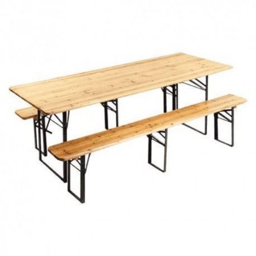 Immagine di SET BIRRERIA TAVOLO PANCHE A 3 GAMBE 220x80